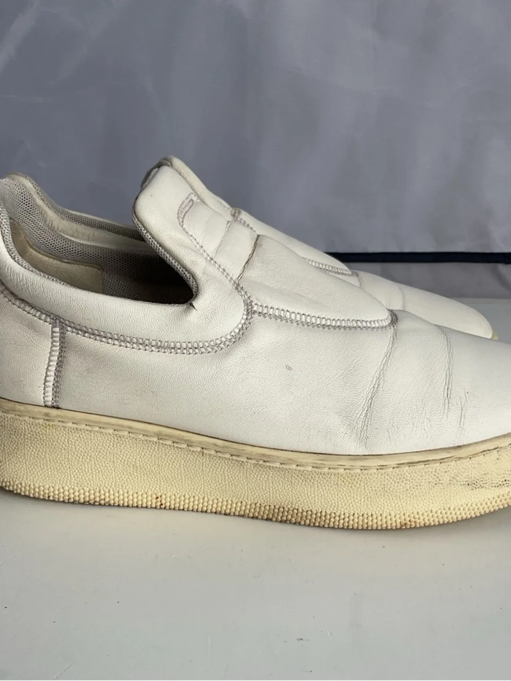 Celine Phoebe Philo Era White Leather Slip-On Platform Sneakers Shoes EU 38 - Picture 10 of 16